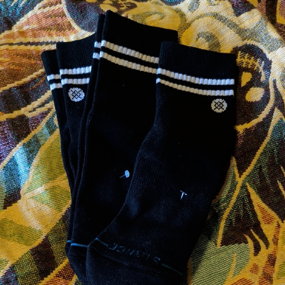 Stance Black and White Striped Men's Socks - Picture 5 of 7